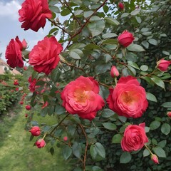 Obraz premium red roses in the garden