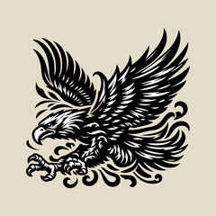 eagle tattoo of the wings