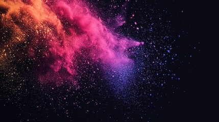 Vibrant Color Smoke Explosion on Dark Background