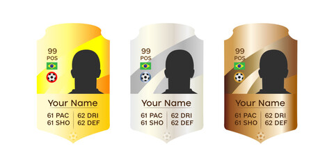 football player cards with gold silver bronze
