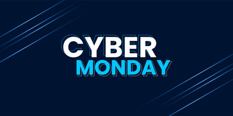 Cyber ​​Monday sales promotion background. Modern cyber monday text template design. Vector illustration