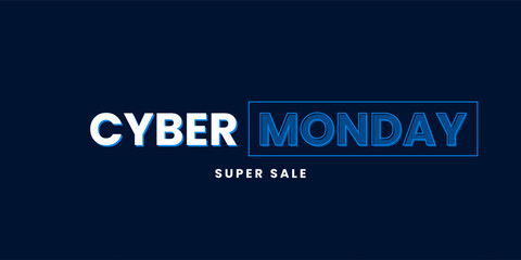 Cyber ​​Monday typography design. Cyber ​​Monday sale banner. Seasonal discount background. Vector illustration