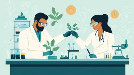 Scientists Collaborating in Laboratory Research