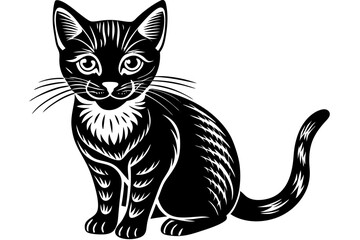Cat silhouette vector illustration.
