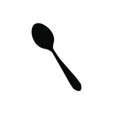 Spoon silhouette vector art on white background.