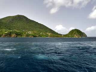terre de haut seen from the sea, on the way to terre de bas, les saintes, guadeloupe