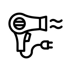 24 hair dryer line icon illustration vector graphic