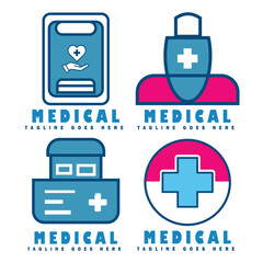 Vector Illustration of a Medical and Healthcare Icon Collection