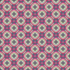 Symmetrical Geometric Tile Seamless Pattern. Print Slab Kitchen Decorative Ceramic. Talavera Pattern Vector