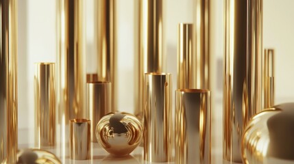 Golden Geometric Shapes