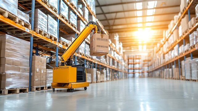 Efficient warehouse operations streamlining logistics with automated material handling technology in modern storage facilities