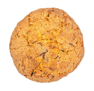 Oatmeat biscuits. Homemade gluten free oatmeal cookies isolated on white background