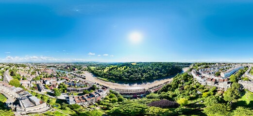 landscape, sky, nature, view, city, river, green, summer, clouds, panorama, hill, town, water, countryside, valley, forest, travel, aerial, europe, architecture, trees, tree, cloud, bristol, Clifton
