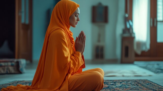 Meditative Moment in Orange