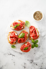 Crostini with beef carpaccio