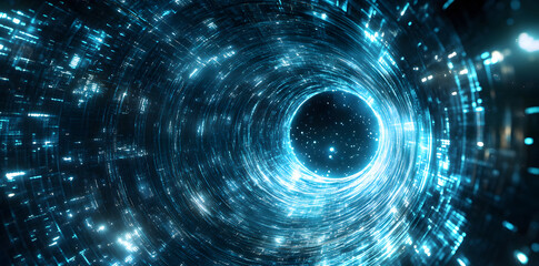 Obraz premium Abstract glowing galaxy energy tunnel in space background
