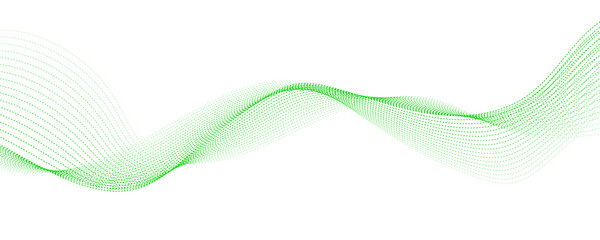 Abstract background with green wavy lines. Vector illustration