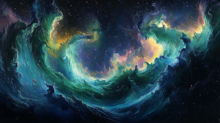 Obraz premium Cosmic Aurora Galaxy