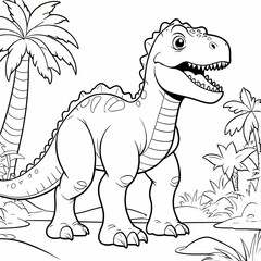 Fototapeta premium Dinosaur Coloring Book Page