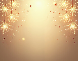 golden background with sparkling sparkles and stars shapes confetti on it