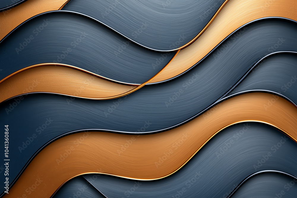 Poster elegant navy blue and copper abstract swirl pattern creating a dynamic visual experience for modern 
