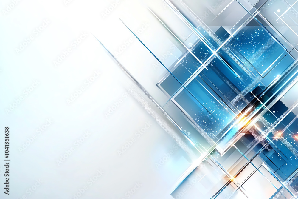 Poster a vibrant blue abstract background featuring modern geometric designs and dynamic elements for conte