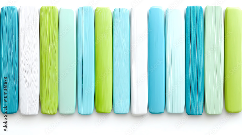 Poster a striking display of teal and lime green stripes creating a captivating visual experience for moder
