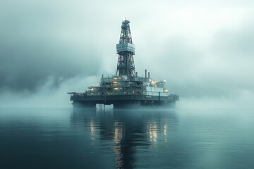 Offshore oil Rig. Generative AI