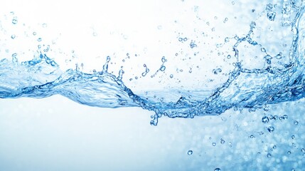 Clear Water Splash on White Background