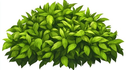 Obraz premium Cartoonish Layered Green Bush with Vibrant Leaves