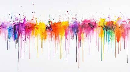 Fototapeta premium Vibrant Abstract Watercolor Drips and Splashes
