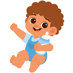 Happy Cute Baby Boy Illustration