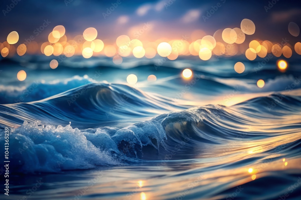 Aufkleber mesmerizing monochromatic abstract waves flowing gracefully in timeless serenity with bokeh effect f