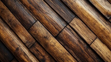 Close-up of textured wooden planks arranged in a pattern, showcasing rich tones and natural variations, ideal for backgrounds or design projects.