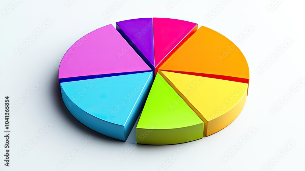 Poster colorful pie chart for data visualization