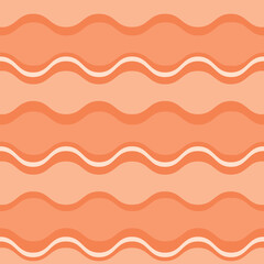 Orange wave as a Seamless pattern, flat vector stock illustration as a trend seamless or endless background