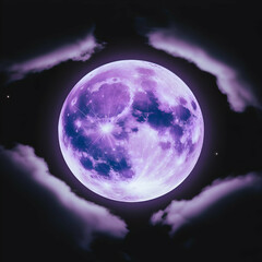 Obraz premium Purple moon in night 