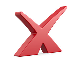 Rejection sign on white background. Isolated 3D illustration