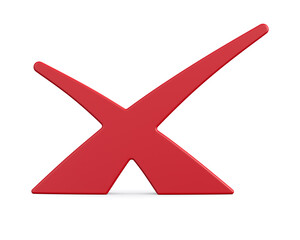 Fototapeta premium Rejection sign on white background. Isolated 3D illustration