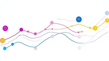 Obraz premium Colorful Data Visualization Concept for Analytics