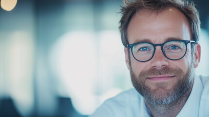 Obraz premium Business Consultant Providing Guidance in Modern Office Setting