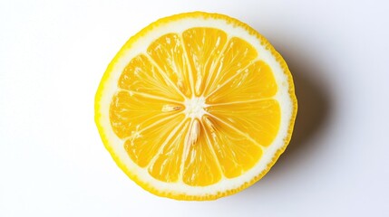 Freshly Cut Lemon on White Background