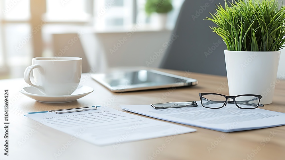 Poster creating a productive workspace a look at essential elements for focus and efficiency in modern offi
