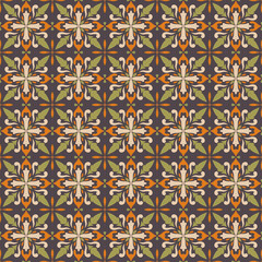Fototapeta premium Talavera Ceramic Pattern Vector. Azulejos Portugal Pattern