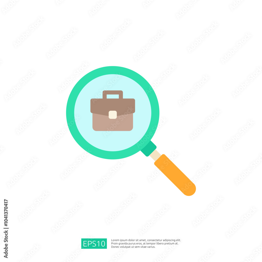 Poster the image features a magnifying glass focusing on a briefcase, symbolizing investigation or analysis