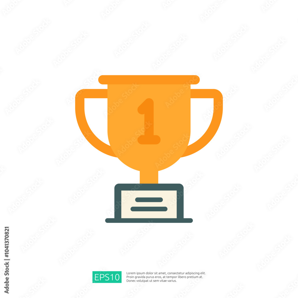 Poster the image features a simple, stylized trophy with the number one on it, symbolizing achievement and 