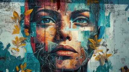 Street Art Mural of a Woman's Face