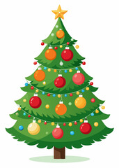 Beautifully Decorated Christmas Tree with Gifts and Golden Ornaments