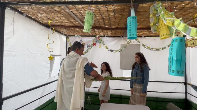 Jewish family blessing on the four species are four plants: the etrog, lulav, hadass, and aravah, mentioned in the Torah as being relevant to the Jewish holiday of Sukkot.