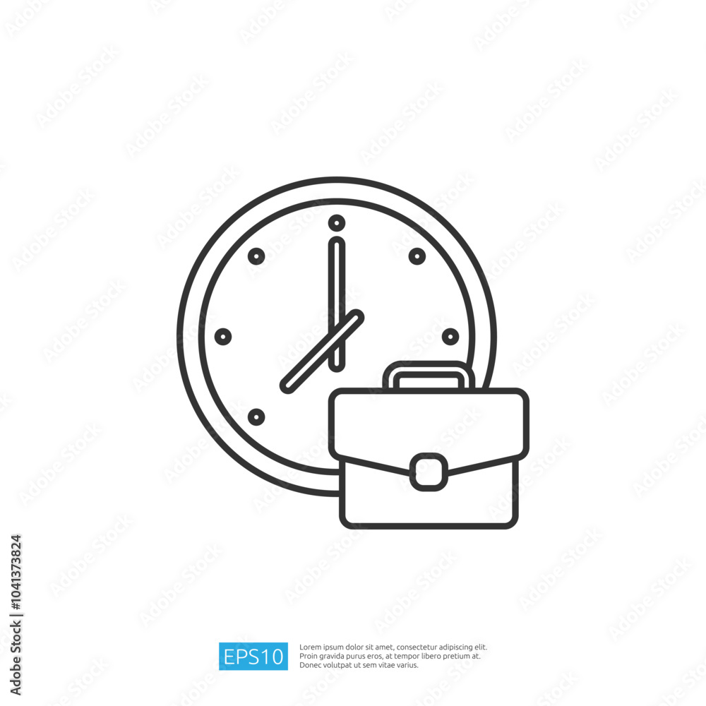 Poster the image features a clock and a briefcase, symbolizing time management and professionalism in a bus